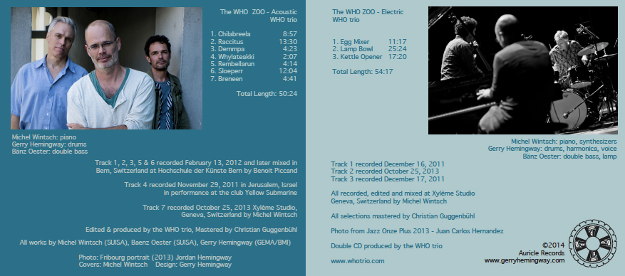 WHO trio WHO Zoo Inside Cover